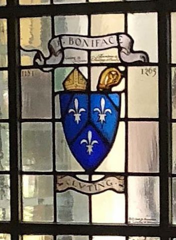 Blason Boniface de Bruxelles Vitrail abbaye de La Cambre